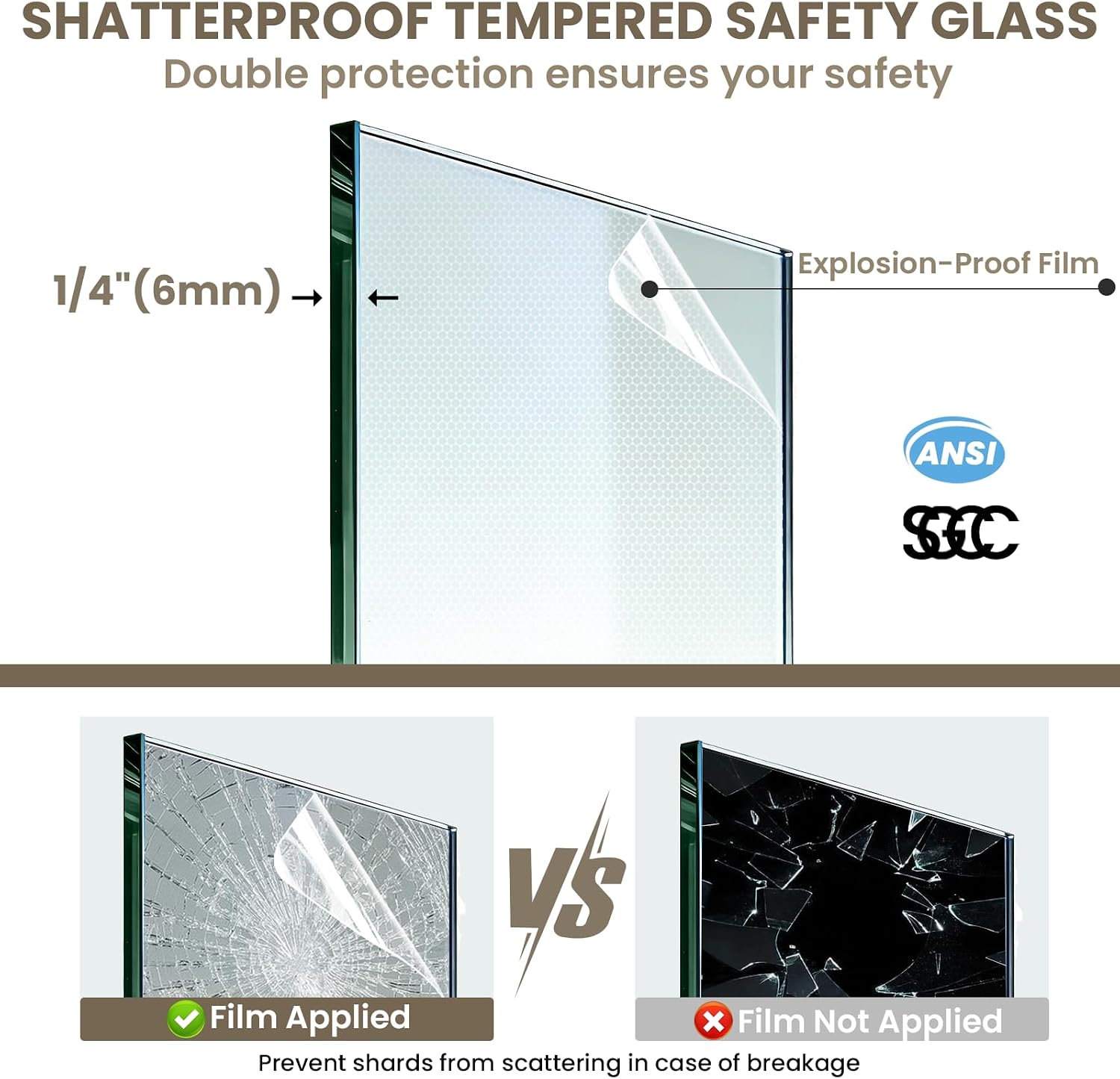 36" Neo-Angle Shower Door, Semi-Frameless Pivot Corner Shower Enclosure, 1/4" SGCC Tempered Glass with Safety Film & Nano Coating, Matte Black, 36 x 36 x 72 Inch, Base Not Included