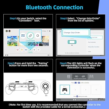 NexiGo Wireless Controller (No Deadzone) for Switch 2 and Switch, Extra Controllers for Nintendo Switch Controllers, Bluetooth Switch Controller, Turbo and LED Light (White & Blue)
