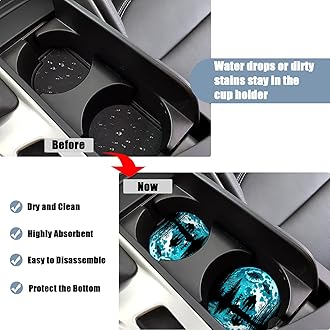 Car Cup Holder Coasters - Bigfoot Alien Green Moon Absorbent Ceramic Coaster 2 Pack, Anti Slip Car Coasters for Cup Holders, Fashion Car Interior Accessories Drink Coaster for Women & Men