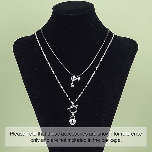 Miniatura 5 de Mega Pet Juego de 80 piezas de candado en forma de corazón con dije de llave, llave de esqueleto tibetano con dije de cuentas de bloqueo de corazón