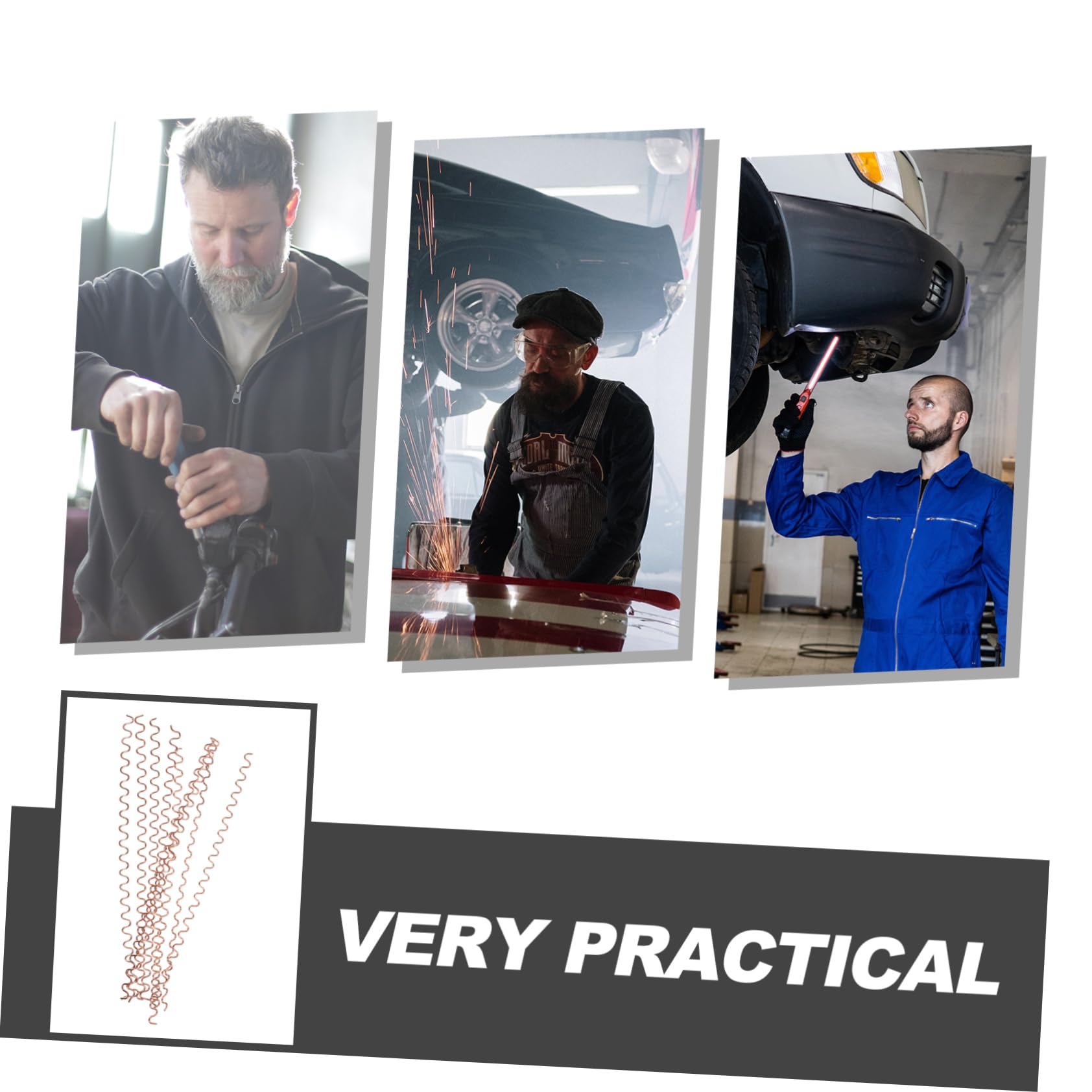 MUCKLILY 25pcs Dent Repair Cable Car Automotive Vehicle Bumper Repair Welding Rods Wave Welding Wire Welding Wave Wire Automobile Repair Tool Vehicle Bumper Welding Wires Pulling Wire Iron