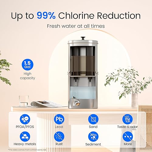 Miniatura 5 de Waterdrop Sistema de filtración de agua para encimera de 1.5 galones, elementos de carbono negro certificados NSFANSI 42 y 372, reduce el plomo y