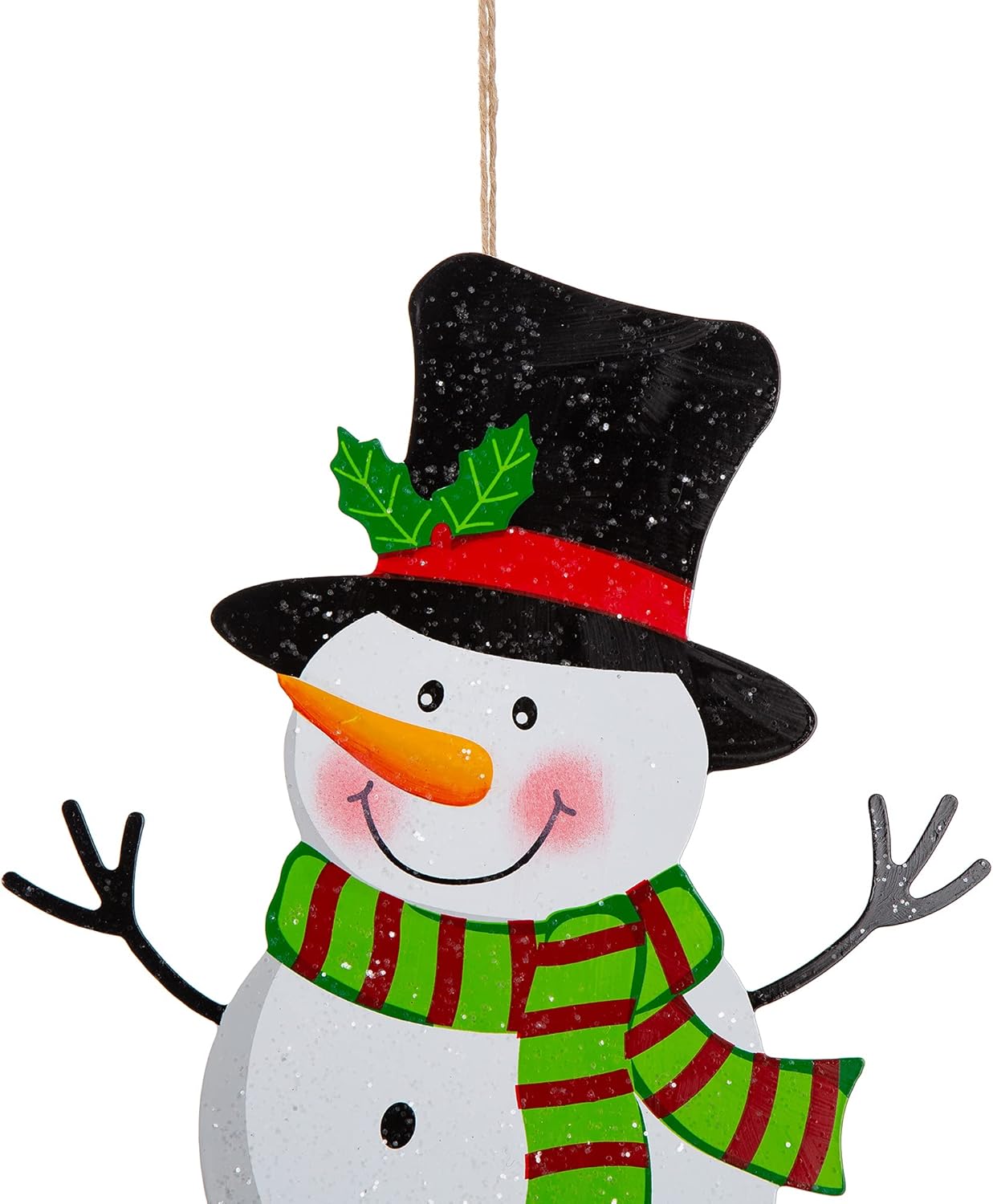 Glitzhome Metal Christmas Santa Snowman Tree Stake 3 Pack Outdoor Yard Holiday Décor, 24" H, Multicolor