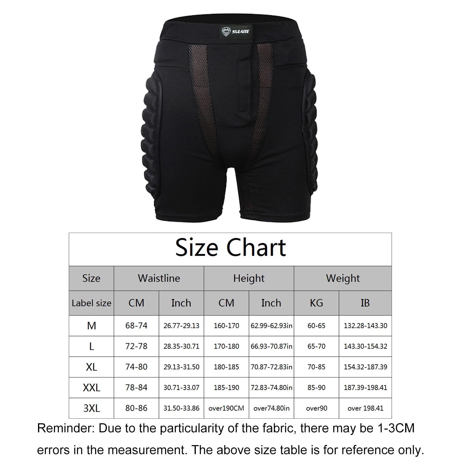Short de protection rembourré snowboard ski 3D hanches fesses coccyx homme femme M-XXXL
