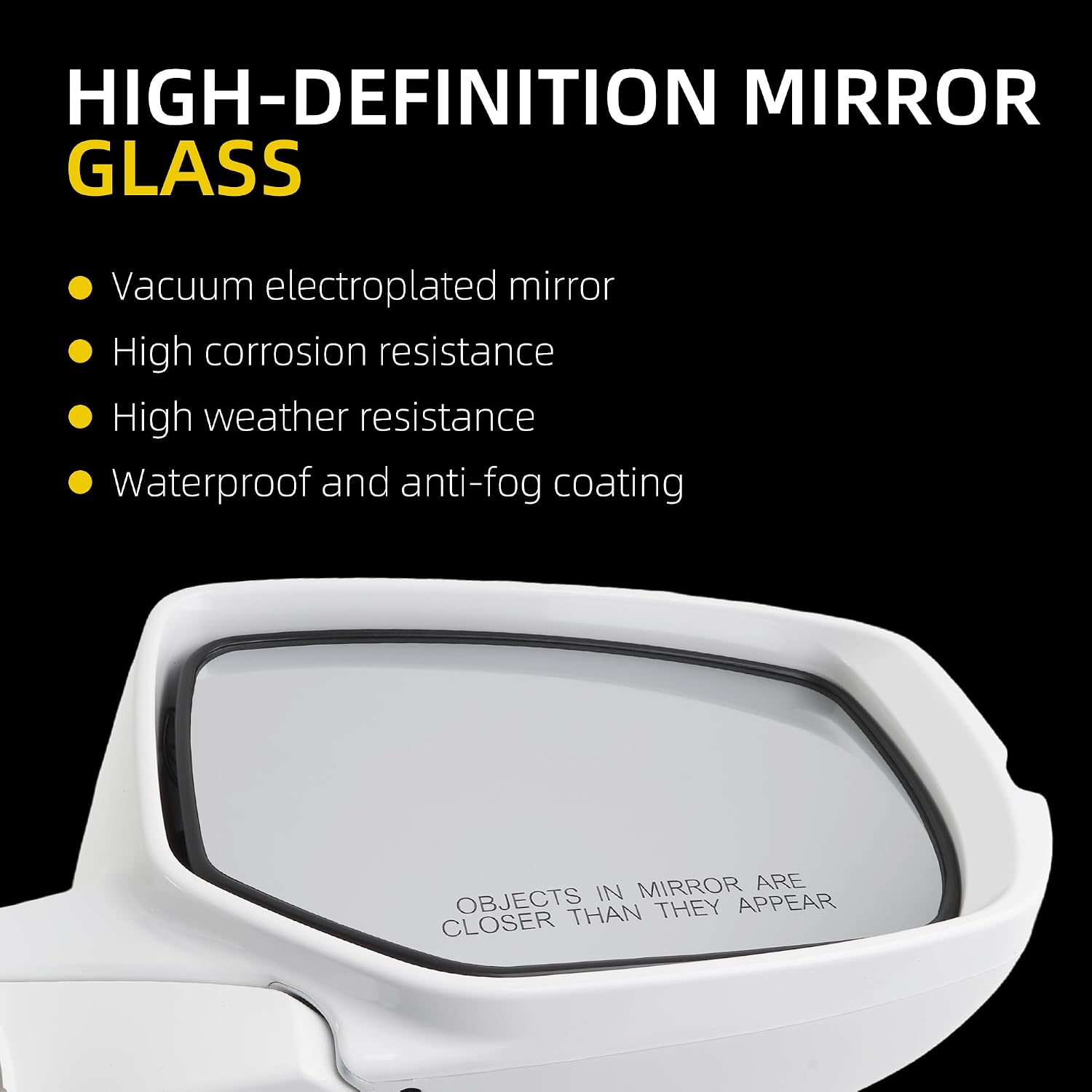 Dasbecan Right Passenger Side Door Mirror Assembly Compatible with Honda Accord 2013-2017 Power Glass Heated with Turn Signal Light Replaces HO1321275 76200T2GA41ZA White 6Pins