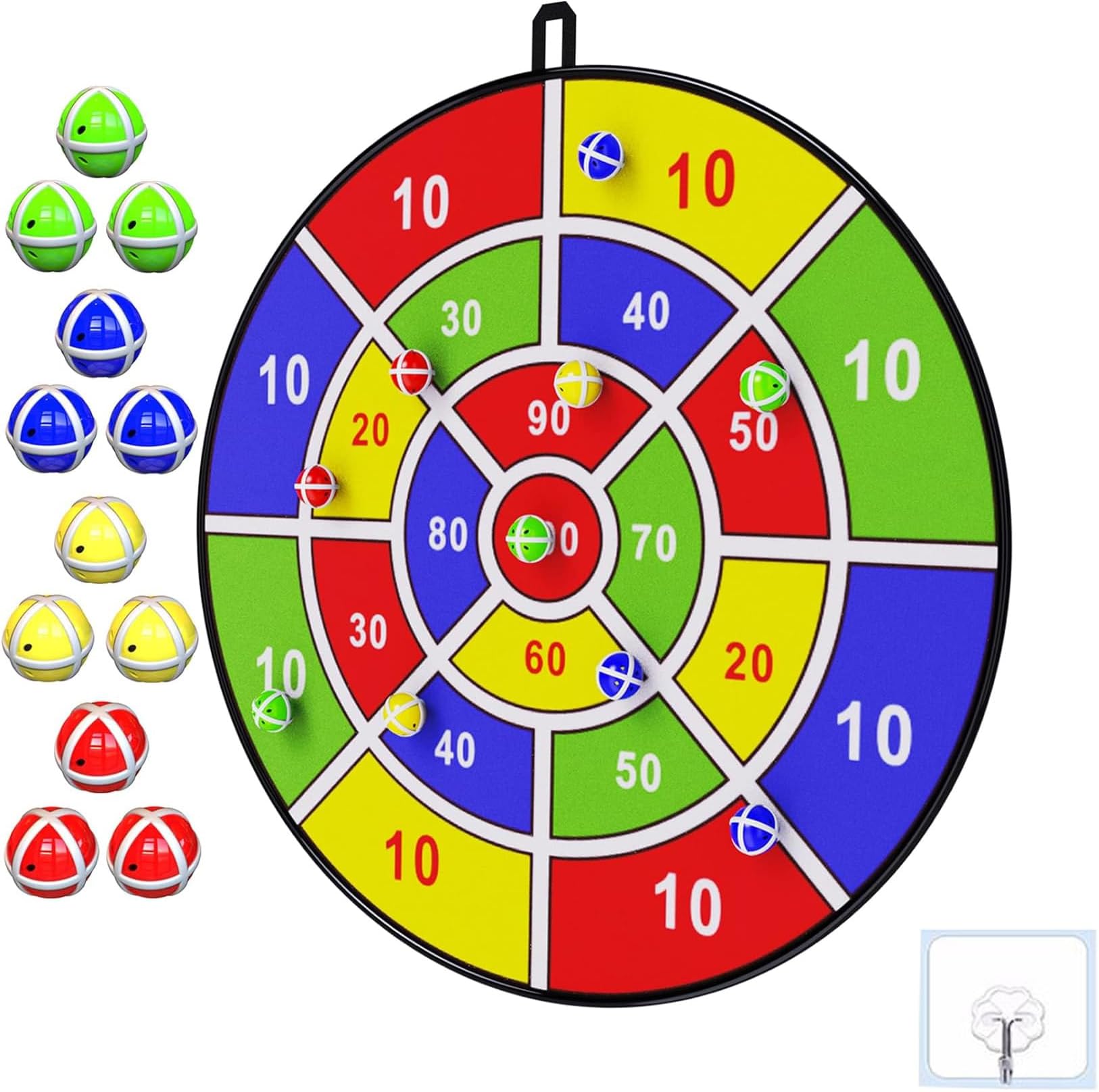 COOLBABY 74cm Large Dart Board for Kids, Kids Dart Board Games with 12 Stick Balls, Indoor Outdoor Toys Games for Kids Ages 4-12, Birthday Party Games Yard Toys