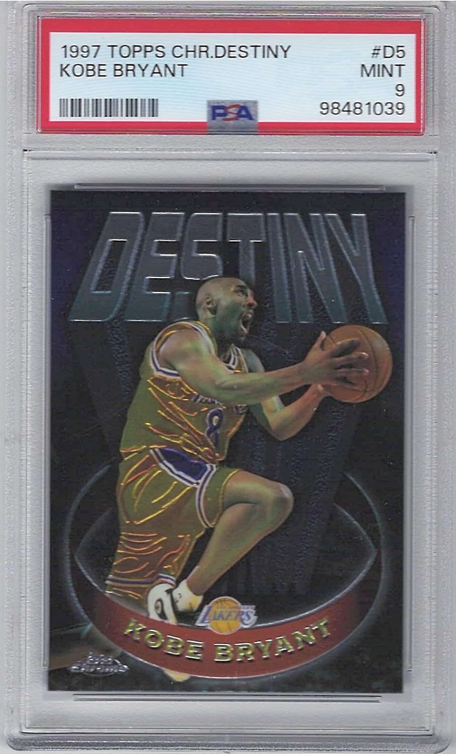 PSA Mint 9 1997 Topps Chrome Bryant Kobe Destiny Insert Basketball Card