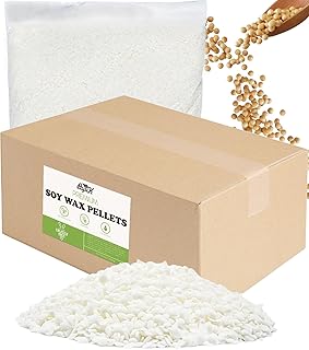 BOYUJK Sojawachs für Kerzen gießen 5KG - 100% natürliches, biologisches Kerzenwachs aus Soja ohne Zusatzstoffe - Niedriger Schmelzpunkt 55-70°C - Harmlos und Rein （5KG）