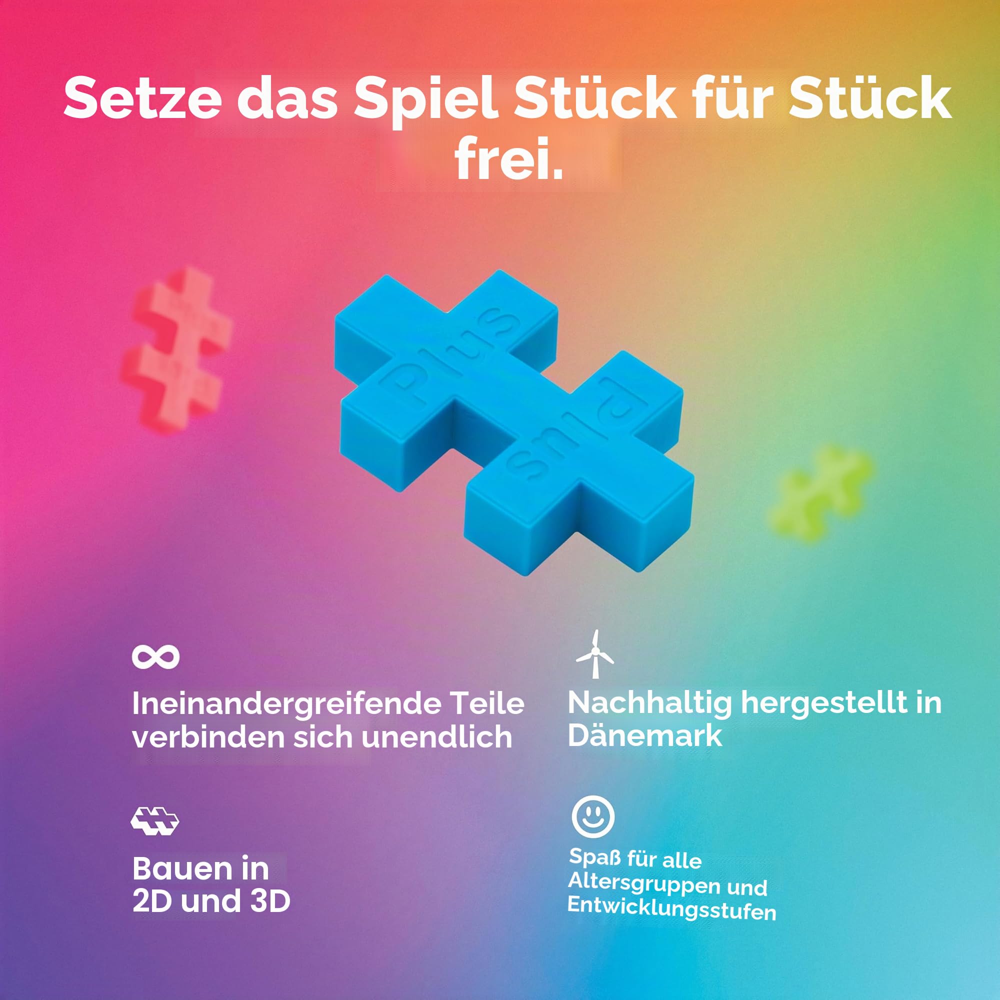 Plus-Plus 9603923, Geniales Konstruktionsspielzeug, ABC & 123, Buchstaben und Zahlen Set, Kreativ-Bausteine Box, 2000 Teile