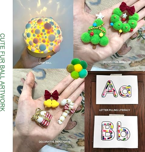 Miniatura 4 de Slycgike 500 pompones de 0.59 pulgadas para artes y manualidades, bolas de pompones coloridos para proyectos de bricolaje (0.6 in)