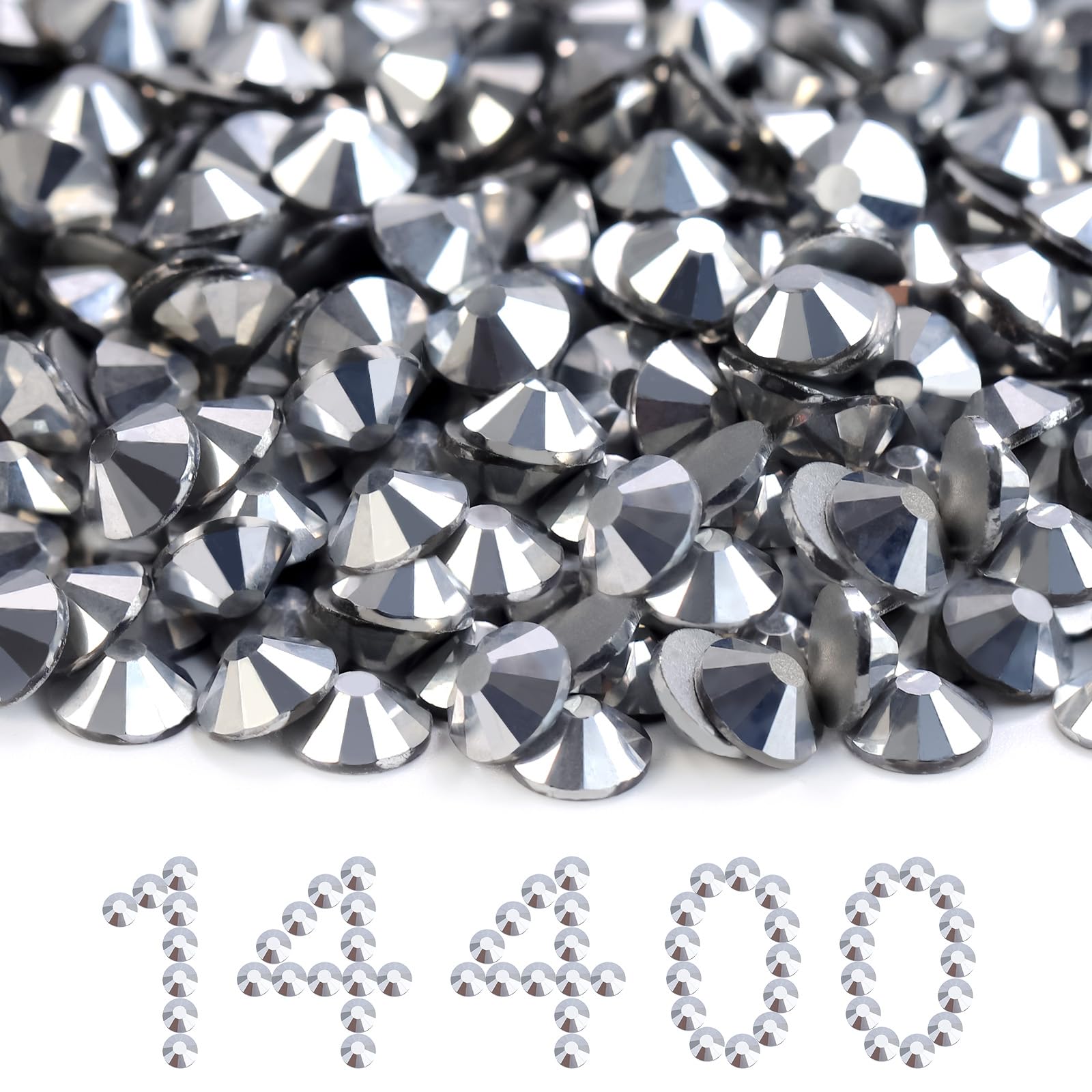 14400PCS Silver Flatback SS20 Rhinestones Bulk(4.6-4.8mm)