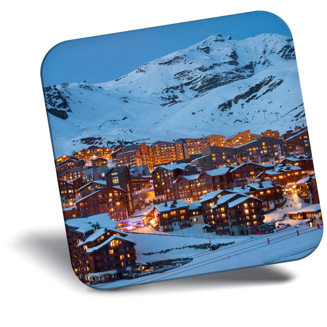 Destination Vinyl Ltd Multicolor Fridge Magnet - Val Thorens France Travel Ski Skiing Skier 24368