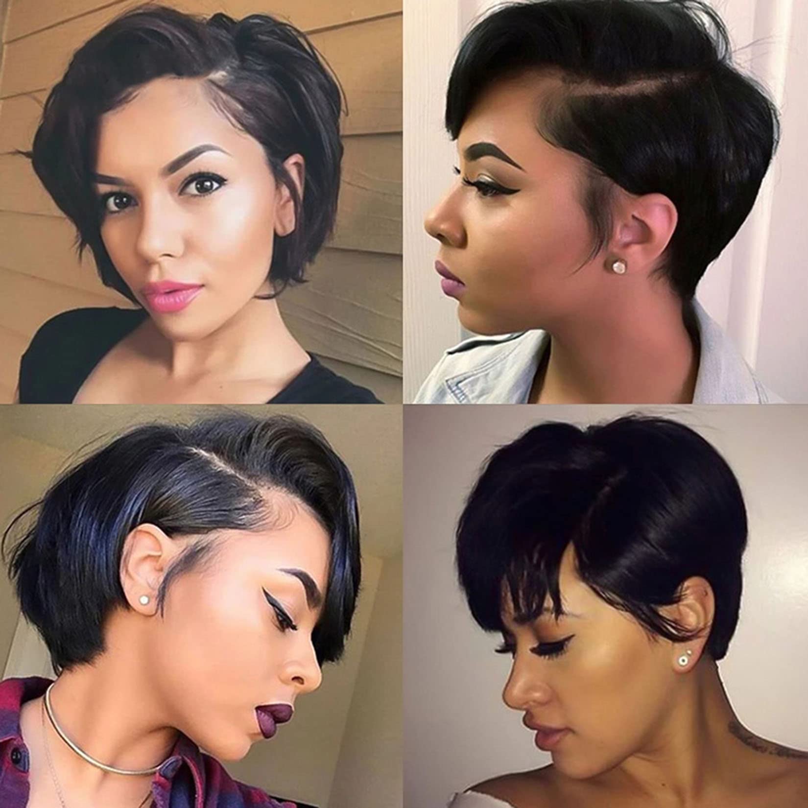 Amazon.com : Short Bob Pixie Cut Wig Brazilian Straight  display picture 1