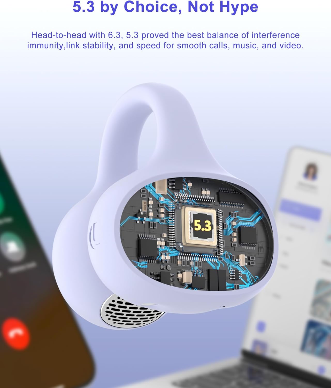 Clip-On Earbuds Open Ear Bluetooth5.3 Headphones, Ergonomic Comfort Sports Earphones with 50H Playtime, Smart Digital Display, IPX5 Waterproof, Gift for Valentine's Day and Anniversary, Birthday - Image 4