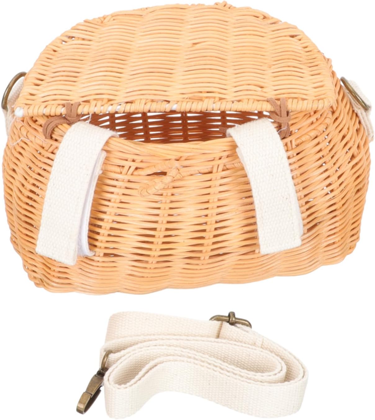 Stylish Rattan Woven Crossbody Bag for Boy Girl Handmade Carrier Basket for Photography Prop Cute Design for Boys and Girls for Storing Small Treasures