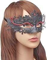 Vista 140 de IETANG - Antifaces venecianos para parejas, baile de máscaras, accesorios de disfraz o fiesta, 1 par Negro