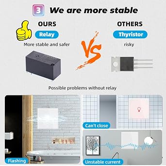WiFi Smart Touch Switch Light Switch 2 Gang White, No Neutral+Have Neutral Dual Wiring Method Work with Alexa/Google Home APP Remote Control