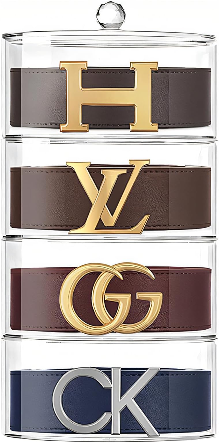 Acrylic Belt Organizer, 4-Layer Transparent Closet Accessories Organizer for Jewelry, Watches, Bracelets, Rings, Cosmetics