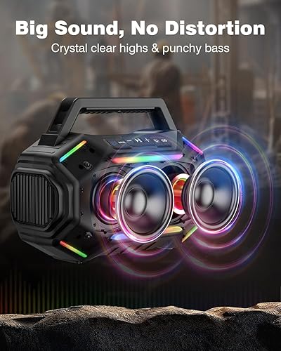 Miniatura 5 de Altavoz Bluetooth 6.0 para el lugar de trabajo con RGB, tiempo de trabajo de 30 horas, batería grande de 9000 mAh, sonido más grande de 30 W de