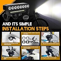 Vista 7 de Sidaqi Luz de bicicleta 28LED USB recargable faro de bicicleta con cuerno 7 modos impermeable súper brillante luces de bicicleta para montar