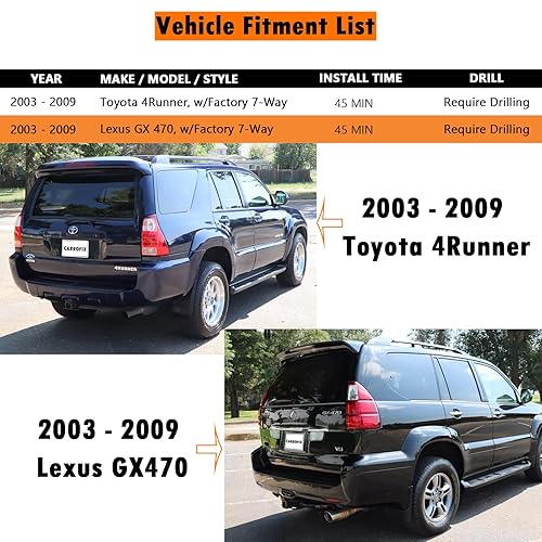 Miniatura 5 de Arnés de cableado de vehículo para remolque plano de 7 vías y 4 pines de 7 vías y 4 pines, ajuste personalizado, para Toyota 4 Runner