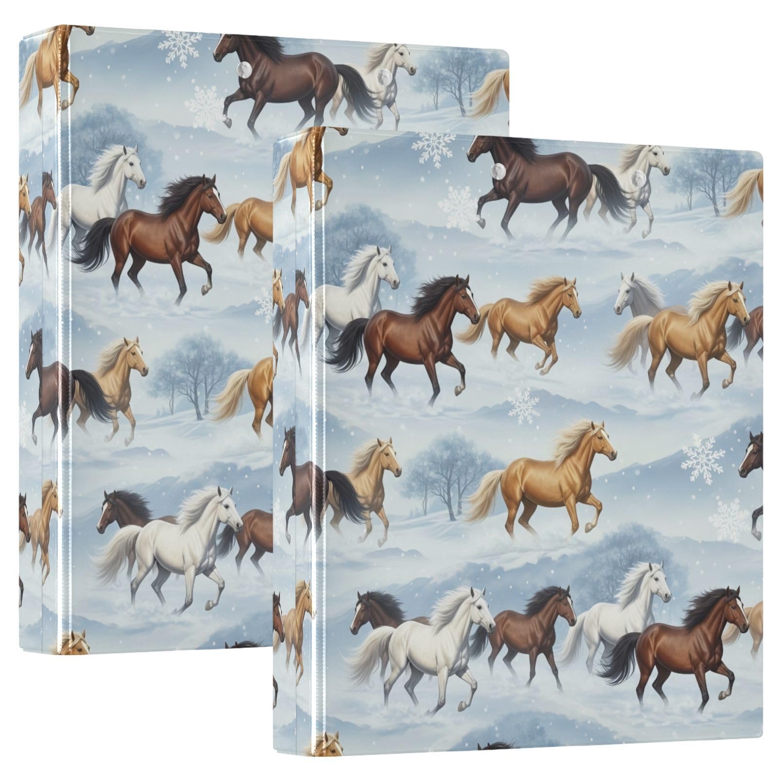 Raccoglitore a 3 anelli con 3 anelli, 3,8 cm, flessibile, confezione da 2 pezzi, colore: marrone e bianco