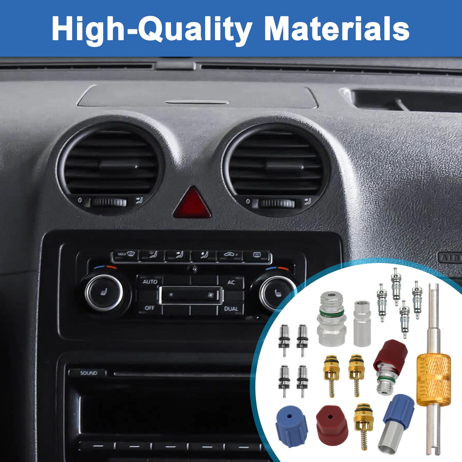 Kit Nucleo Valvola Aria Condizionata, Sistema di Refrigerazione A/C R12 e R134a Nucleo Valvola AC Service Port Tappo di Tenuta A/C Strumento di Rimozione Nucleo Valvolas Service Valves