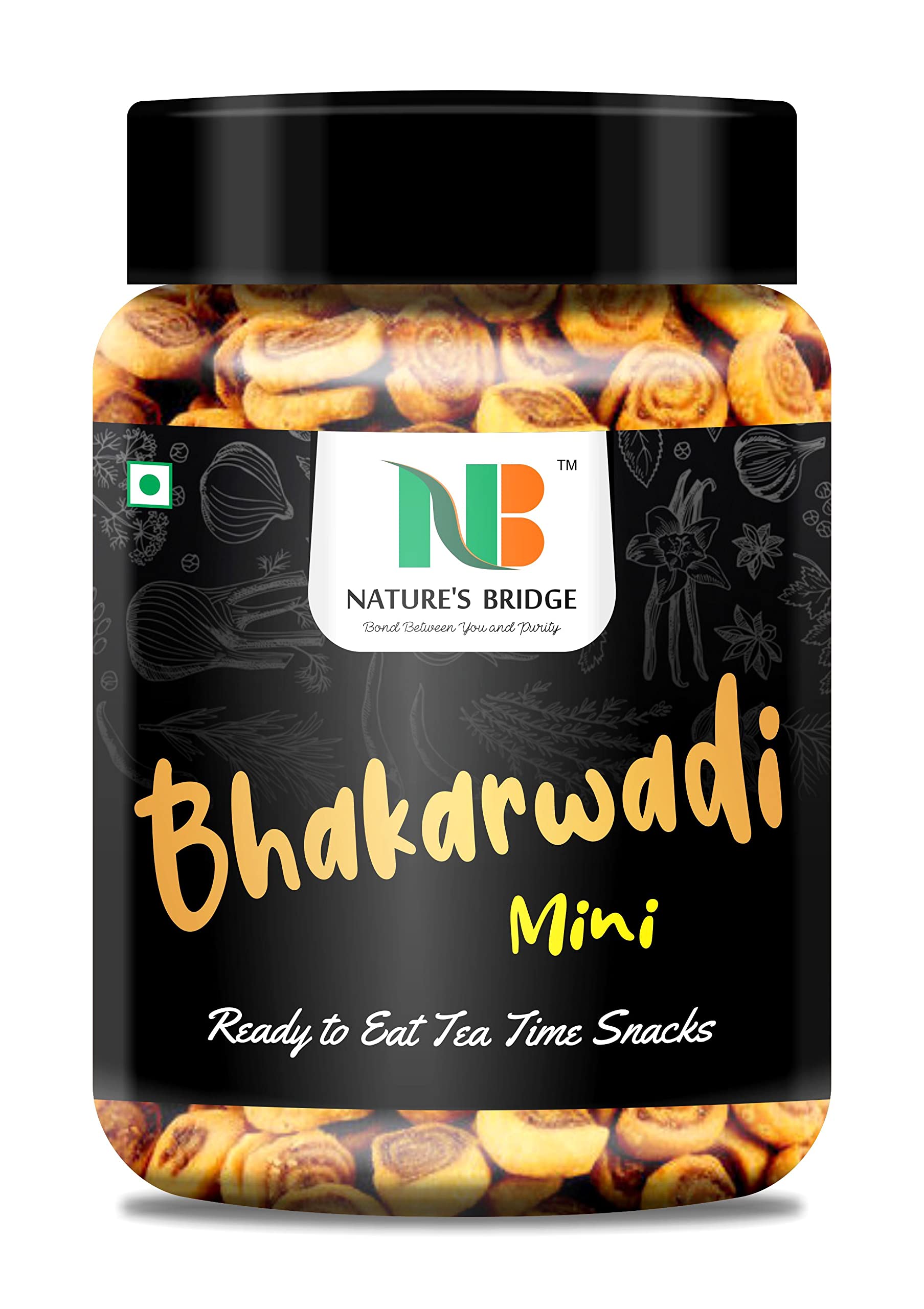 Nature's Bridge Bhakarwadi | Special Mini Bakarwadi - 300 GMS Jar (Crunchy & Testy)