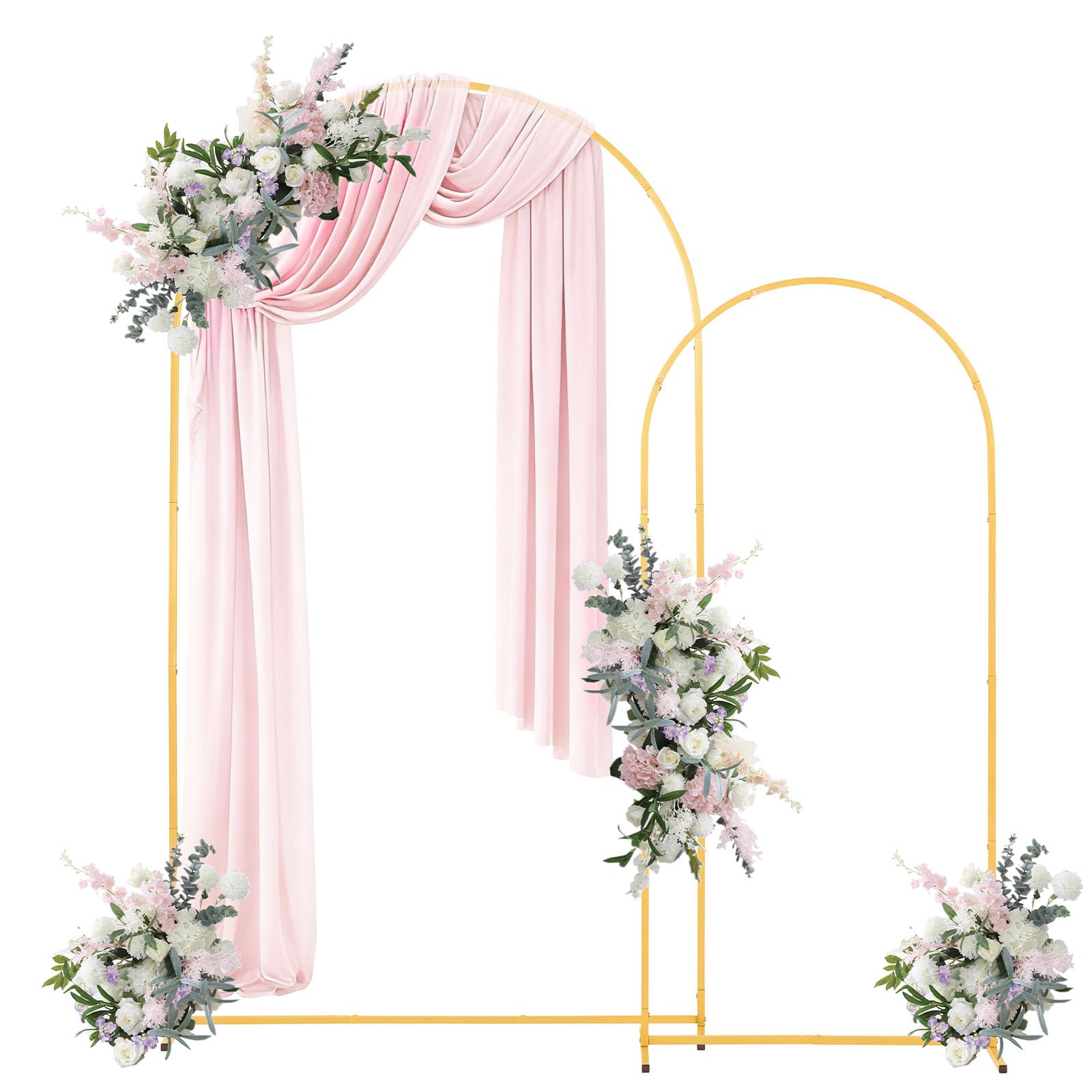 VEVOR Supporto per Fondale ad Arco, Set da 2, 2,2 m e 1,8 m, Struttura Stabile, Facile da Montare, in Metallo Dorato per Decorazioni di Matrimoni, Feste di Compleanno, Lauree, Celebrazioni