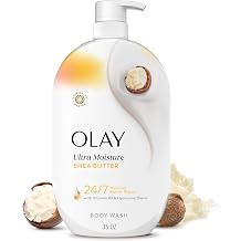 Olay Body Wash for Women, Ultra Moisture, 24/7 Moisture Barrier Repair, Hydrating Formula for Visibly Healthy Soft Skin, Vitamin B3 &amp; Hyaluronic Blend, For All Skin Types, Shea Butter Scent, 35 fl oz