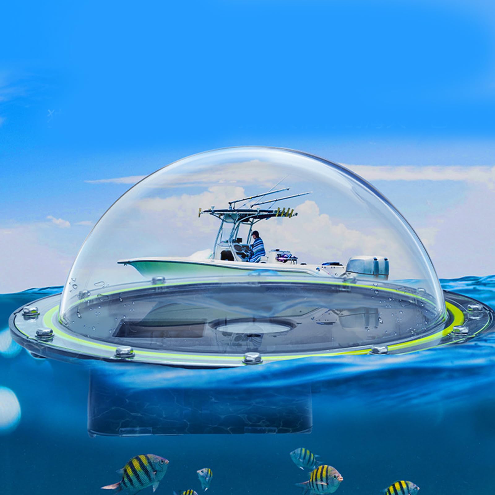 Tauchgehäusekoffer Dome Port Mit Hemisphärenobjektiv Für Action5/4/3 Kameras Handgelenk Seilsysteme Schnellfreisetzungssysteme
