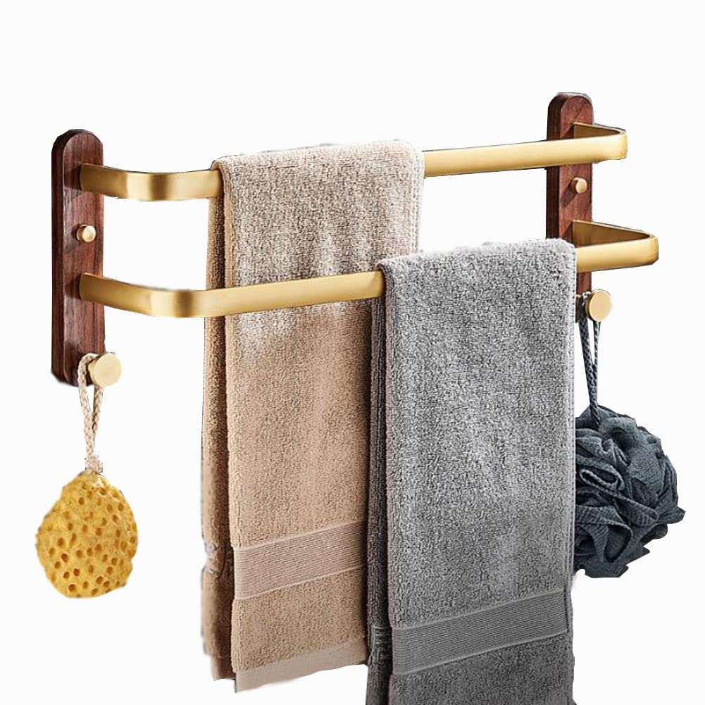 VOIV Toallero-no taladrar toallero Colgante-Barra para Colgar Toallas de baño/Aseo Almacenamiento fácil -Material de Madera Maciza, Ambiente Elegante, (Size : 50cm-2)