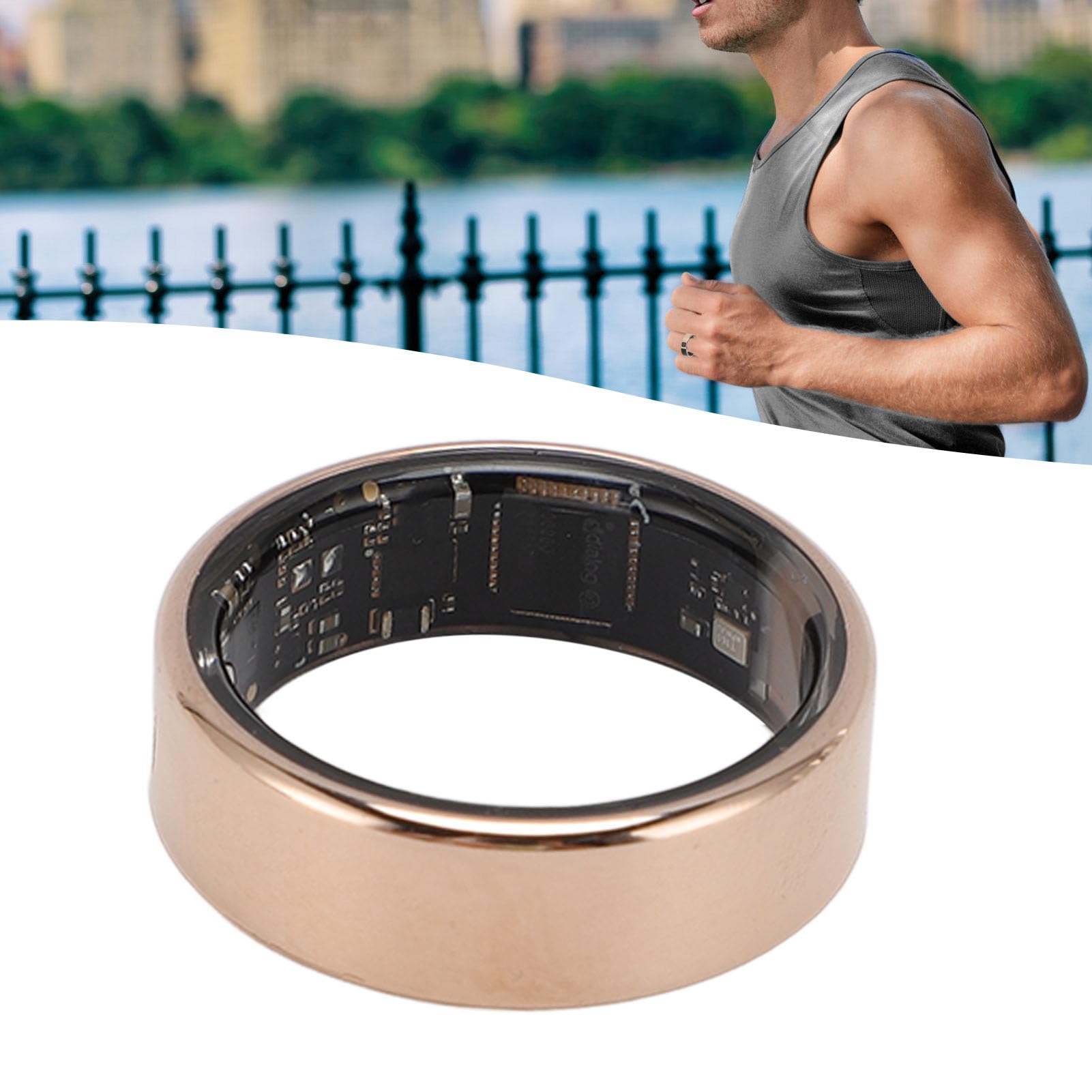 Bague Intelligente avec Affichage, Anneaux de santé pour Femmes et Hommes, Anneau Portable avec étui de Chargement, écran D'affichage, Application IP68, Compteur de Pas, (#10)