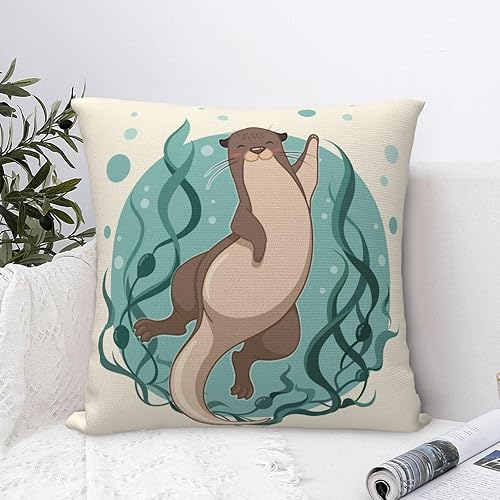 Miniatura 3 de YIPOCH Nutria marrón - Fundas de almohada de 12 x 12 pulgadas, fundas de cojín decorativas para sofá, fundas de almohada para cojines de sala,