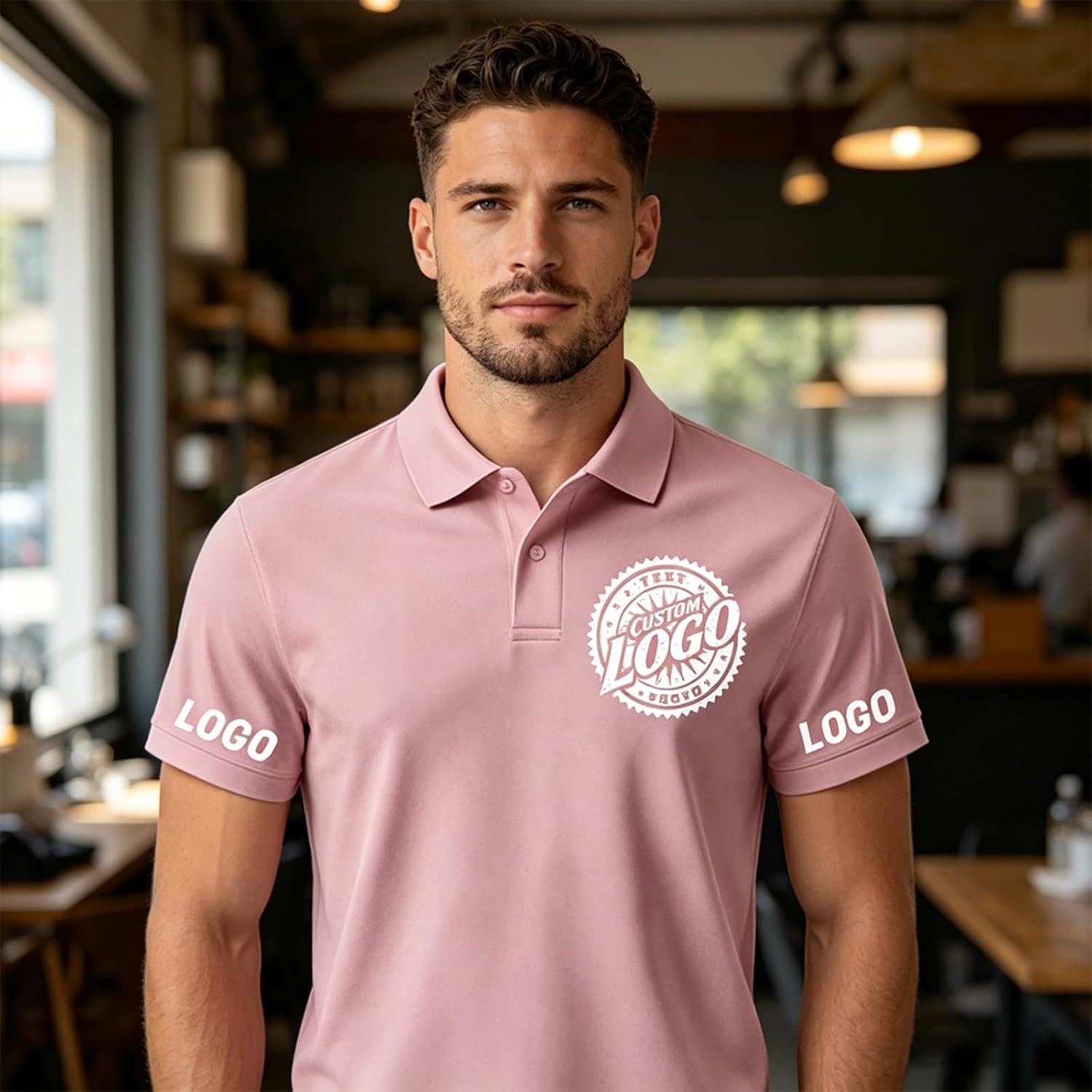 Custom Polo Shirts Customized T-Shirt Design Your Own Logo Photo Text Personalized Business Shirts Front Back Sleeves Print