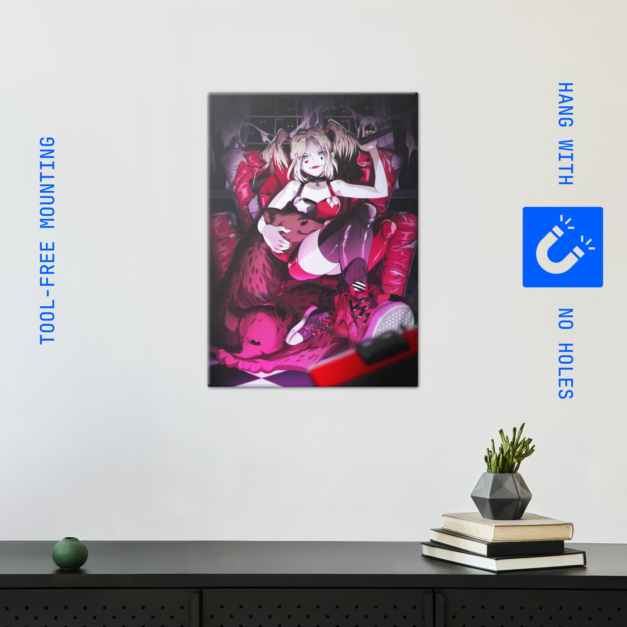 Displate Metal Poster DC Comics Harley with pets Wandbild 32 x 45 cm