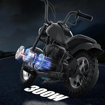 Electric Motorcycle for Kids, 24v 250w Kids Electric Dirt Bike with 2 Speed Up to 14 MPH & 60 Minutes Continuous,Off-Road Dirt Bike for Boys & Girls Ages 6-12,Black