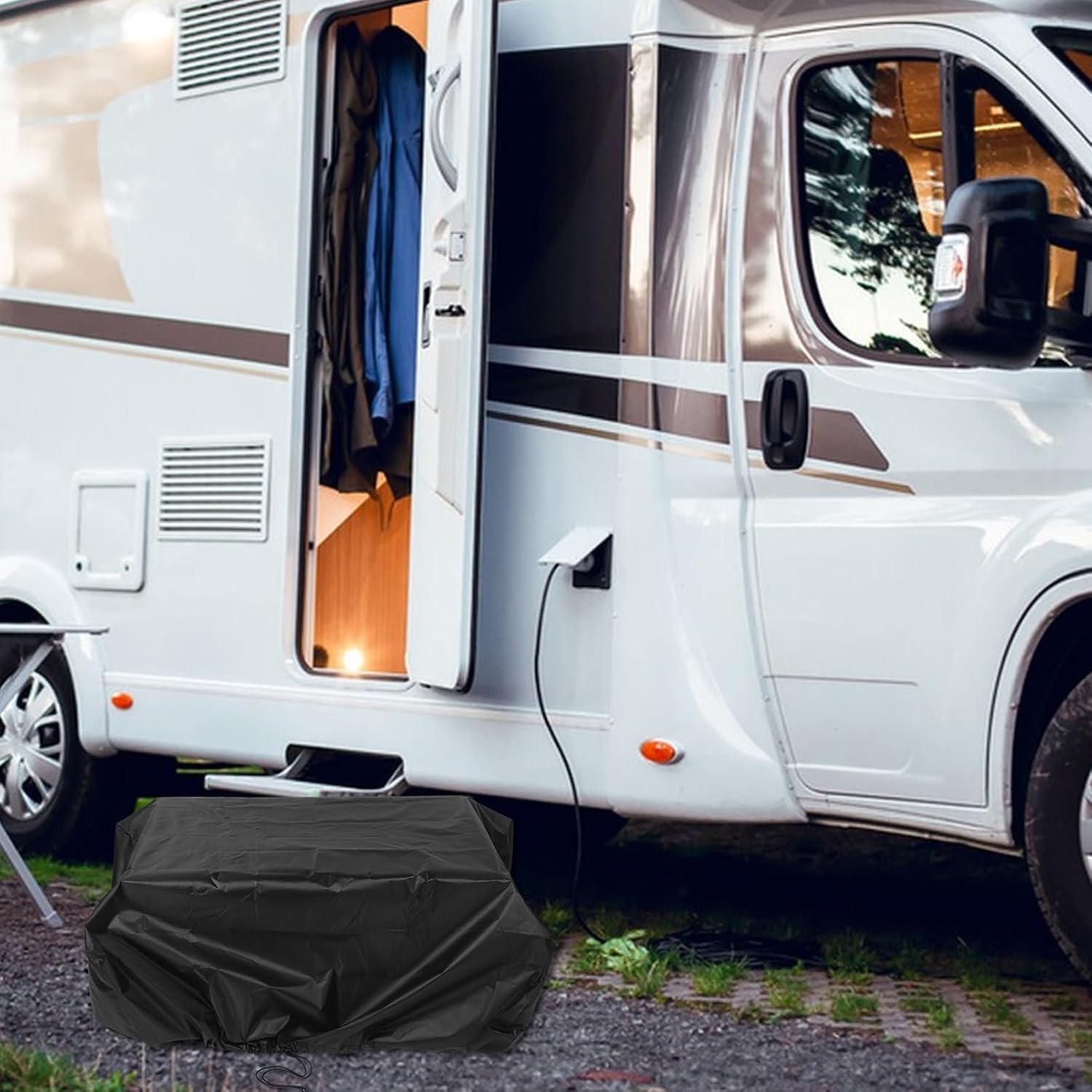 Black Rv Air Conditioner Trailer Roof Cover for Camper Air Conditioning Year Easy Installation