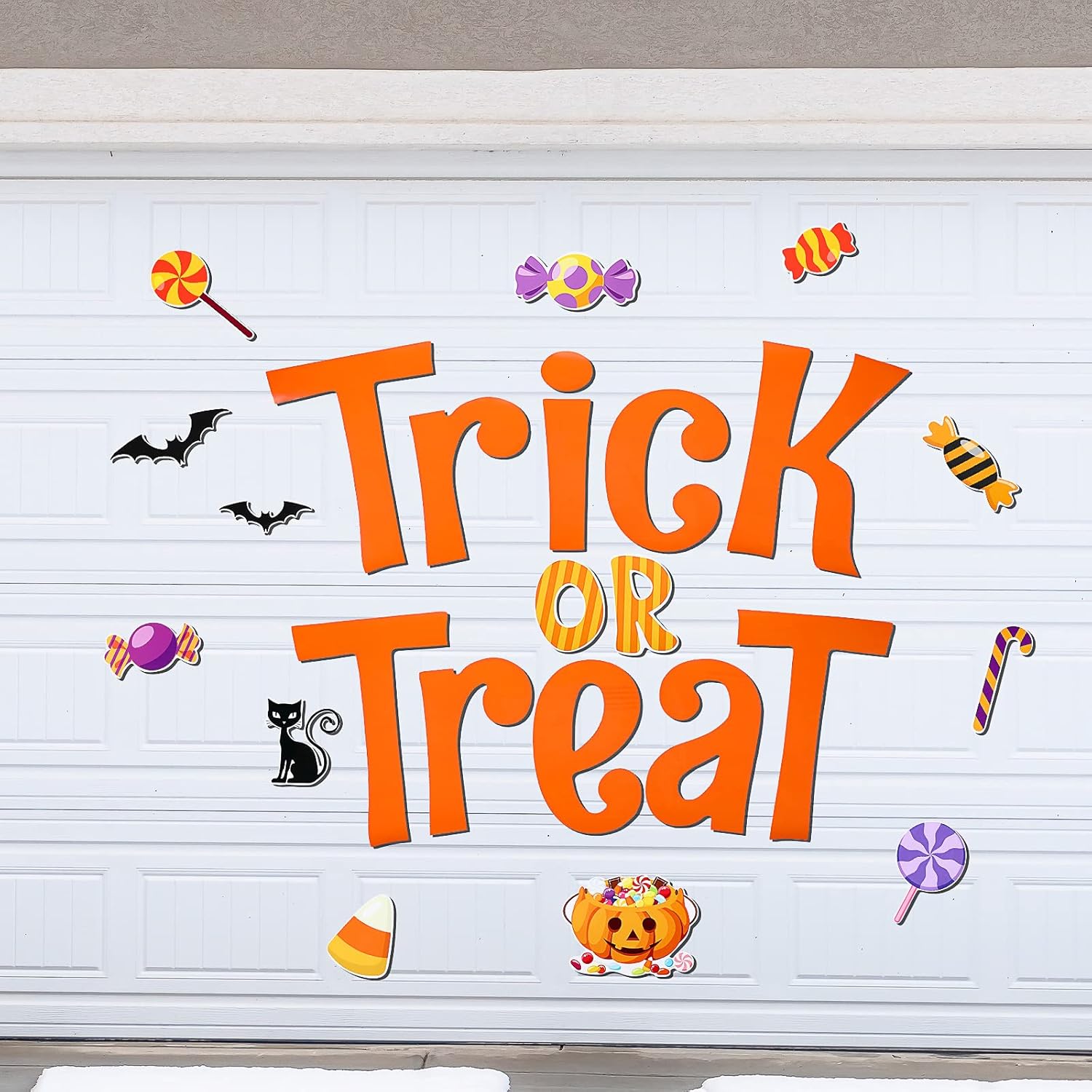 24 Pcs Halloween Garage Door Magnets Trick or Treat Halloween Garage Door Decorations Magnetic Pumpkin Candy Cat Bat Refrigerator Magnets Car Magnet Garage Door Magnetic Halloween Decorations