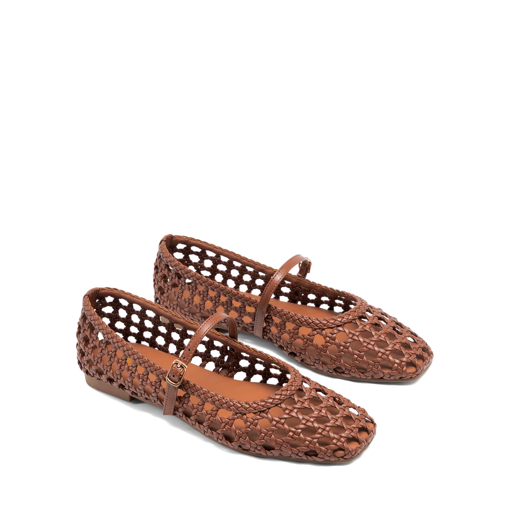 DREAM PAIRS Intrecciato Ballerine Mary Jane da Donna, Eleganti e Comode, con Cinturino Regolabile con Fibbia per Lavoro, Tempo Libero, Viaggi