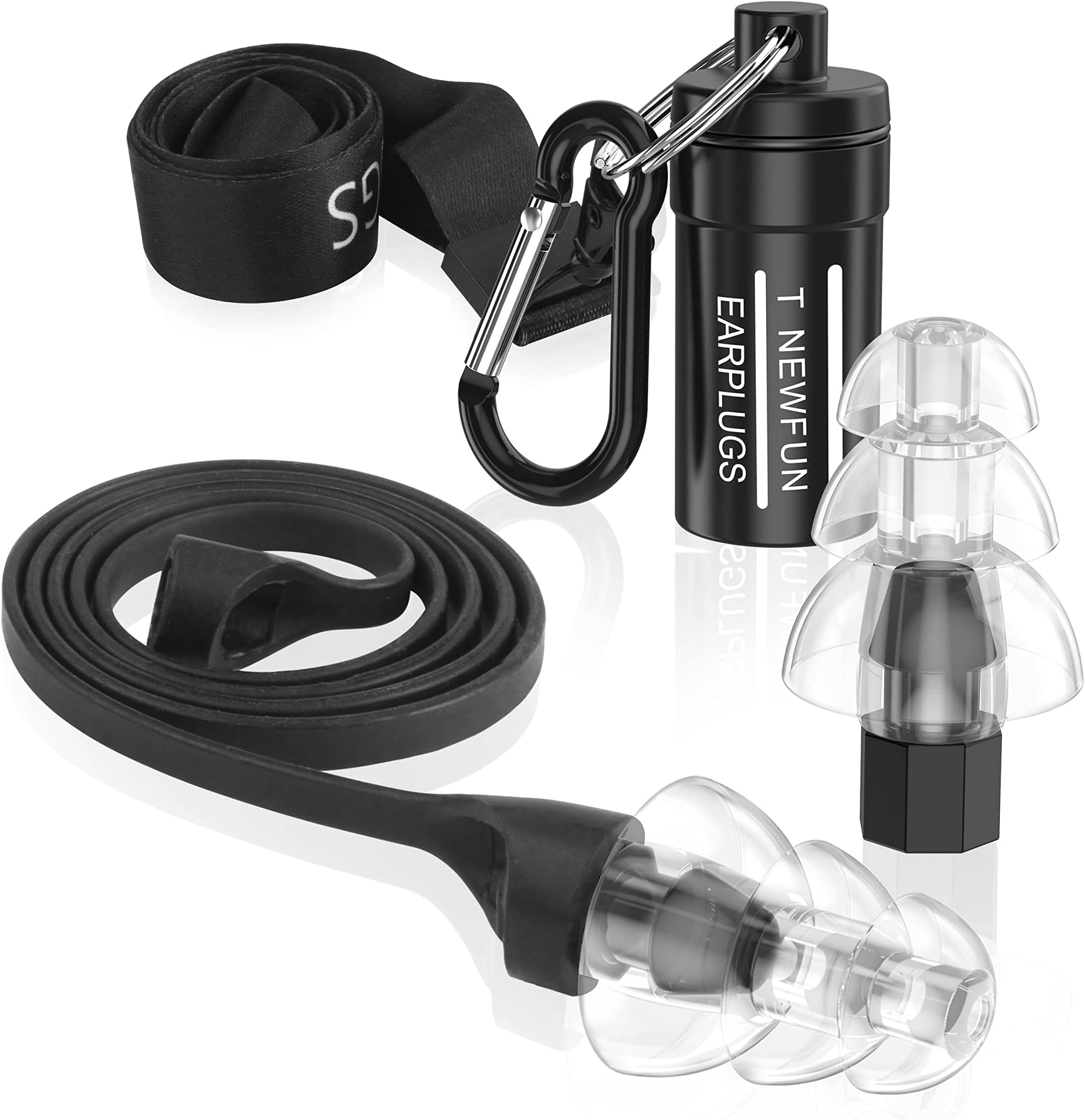High Fidelity Earplugs - Reusable Hearing Protection, for Concerts, Musicians, Motorcycles, Airplanes, Raves, โ 30dB Noise Cancelling โ Black