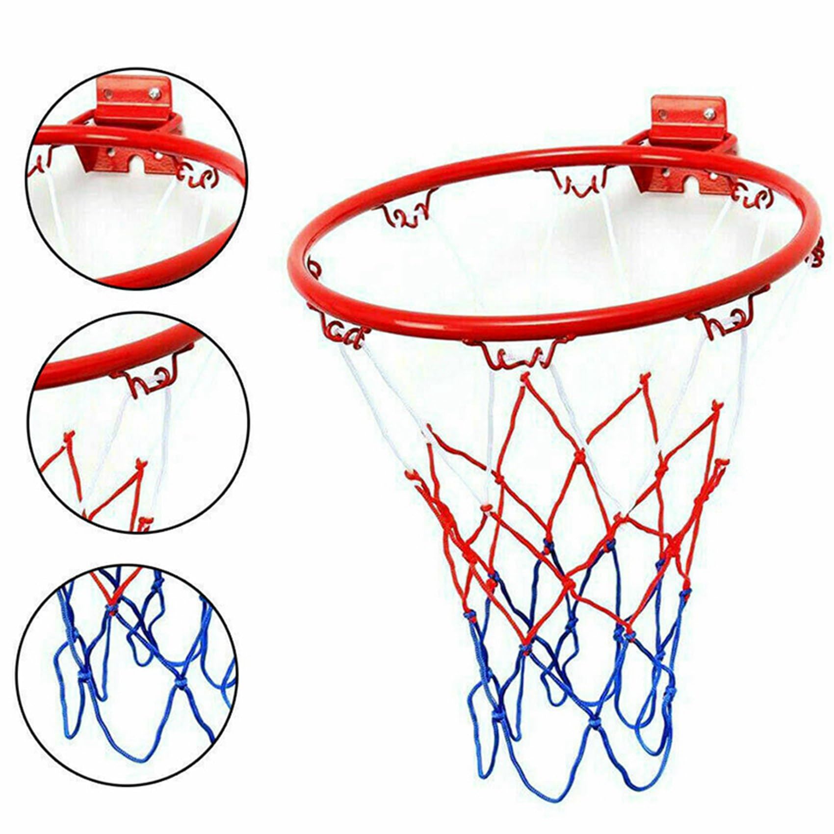3 x Obręcz do koszykówki 32 cm Metalowa siatka na obręcz Kosz Wisząca obręcz do koszykówki ze śrubami do sportów na świeżym powietrzu w pomieszczeniach