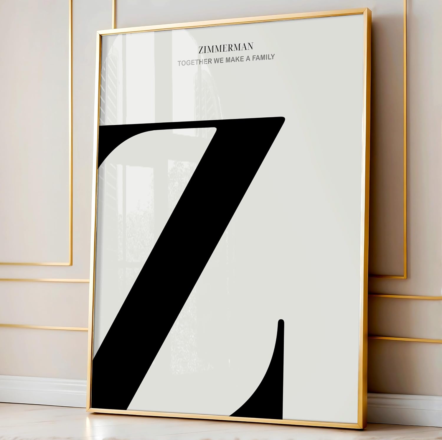 Poster Master Personalized Letter Z Print, Customized Family Name Poster and Canvas, Typography Art, Gift for Parents, Relatives, Available in 8x10 to 30x40