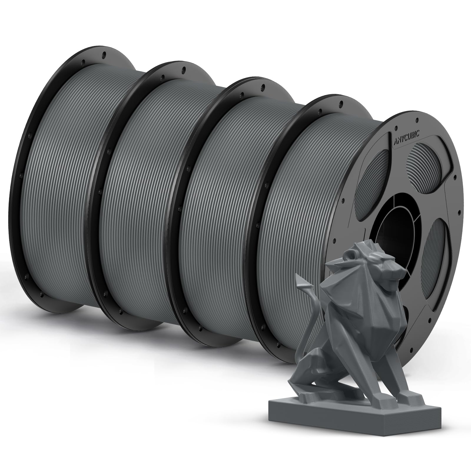 ANYCUBIC Filamento PETG de 1,75 mm, Filamento para Impresoras 3D Robusto y Duradero, Baja Deformación y Excelente Adhesión de Capas,Compatible con la mayoría de Impresora 3D FDM, 4kg PETG,Textura Gris