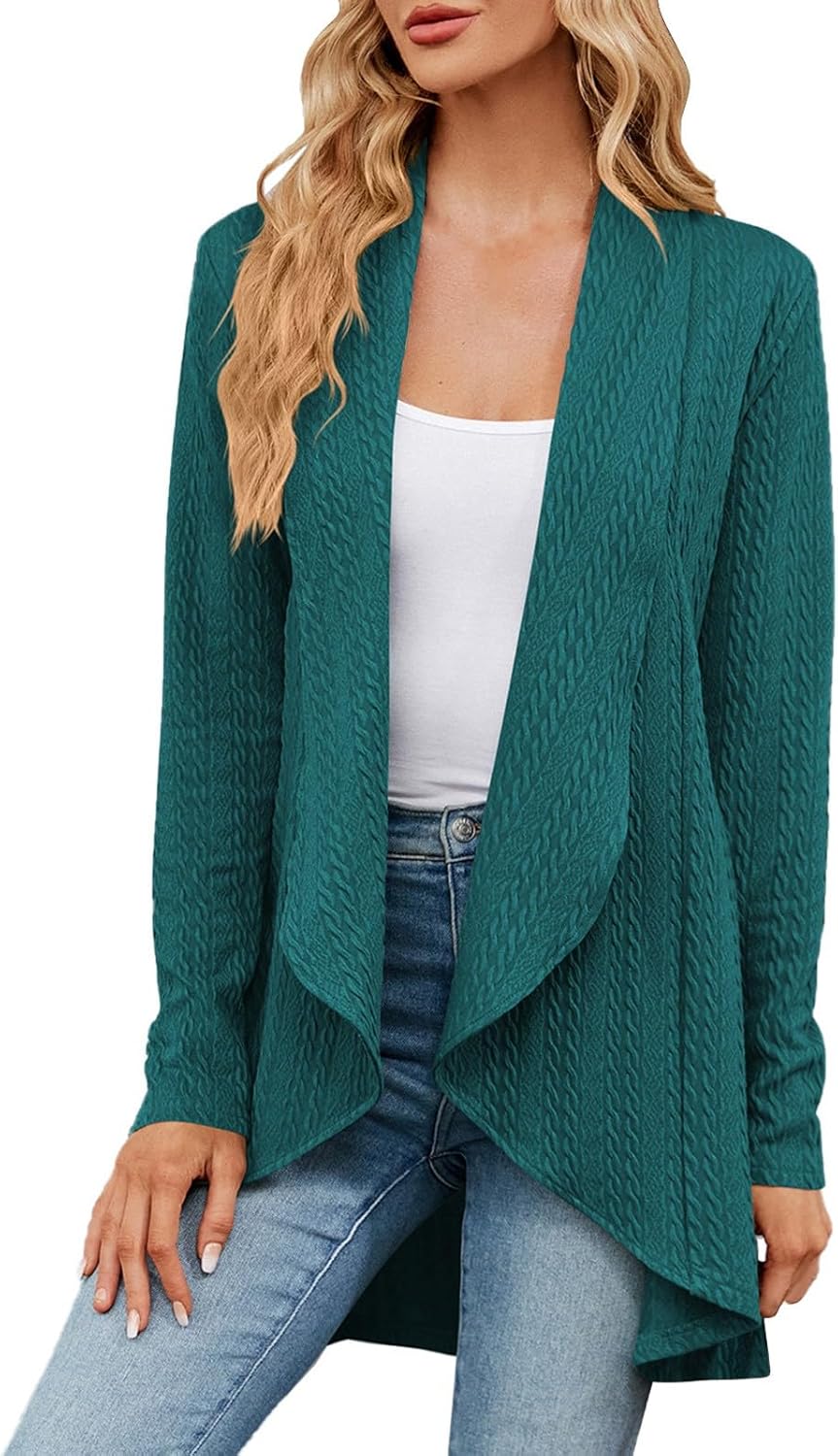 Giacca Primaverile Donna Elegante - Cardigan Leggero Lungo In Maglia Fine Con Taglie Forti - Foto 9