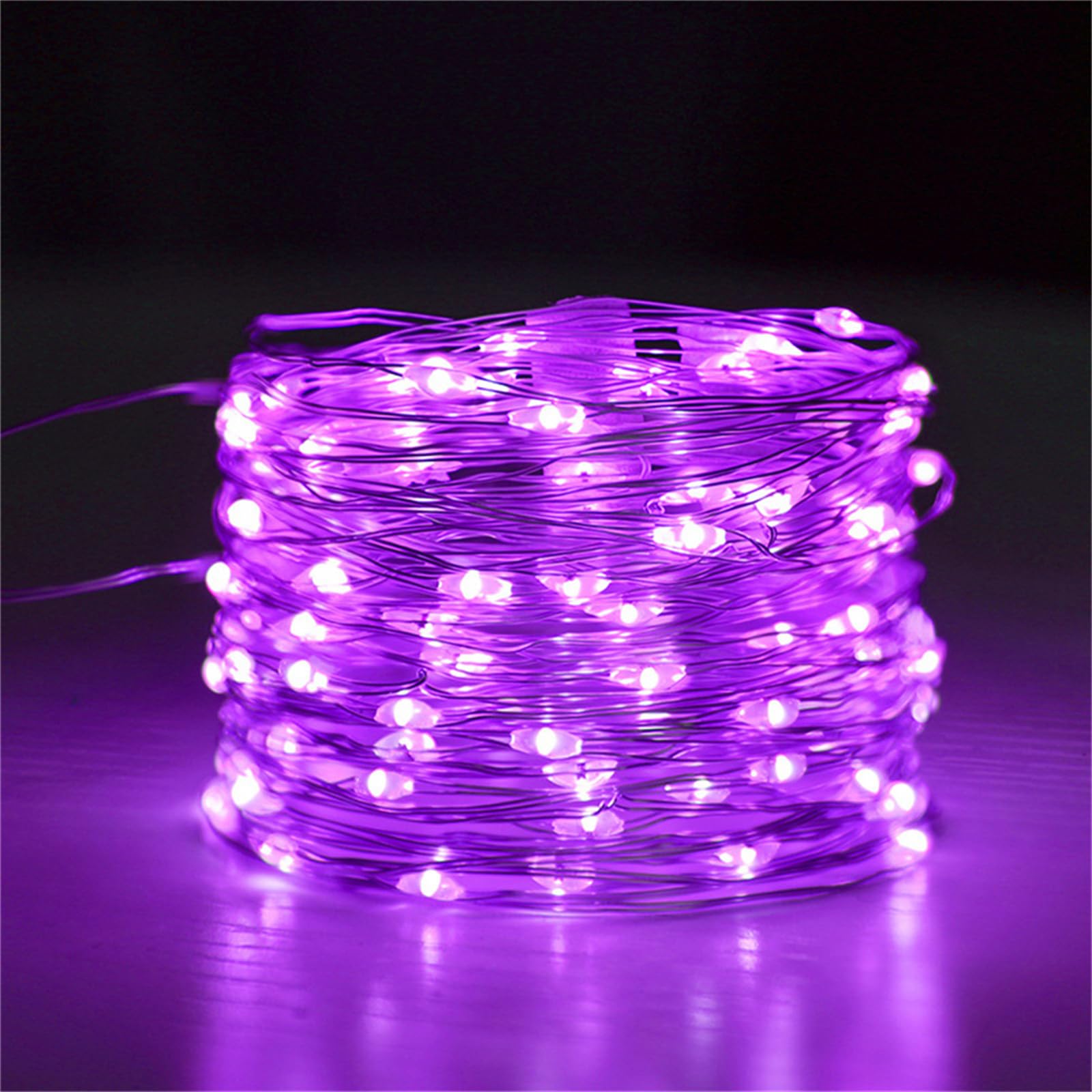 FANSU Warm White Coloured USB Fairy Lights, Indoor/Outdoor String Lights, Easy to Use Copper Wire String Fairy for Balcony Party Wedding Garden Home Decor (Purple,10m 100 Lights)