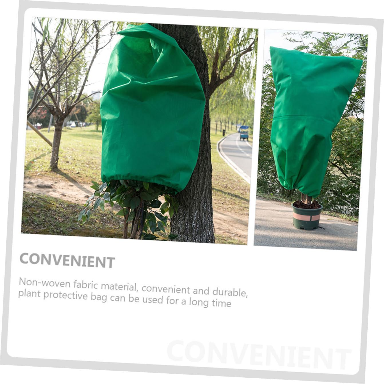 Telo Antigelo per Piante 3 Pezzi Non Tessuto Verde | Copertura Flessibile per Esterno in Inverno, Sacchi Protettivi Contro gli Uccelli, Formato per Alberi e Arbusti