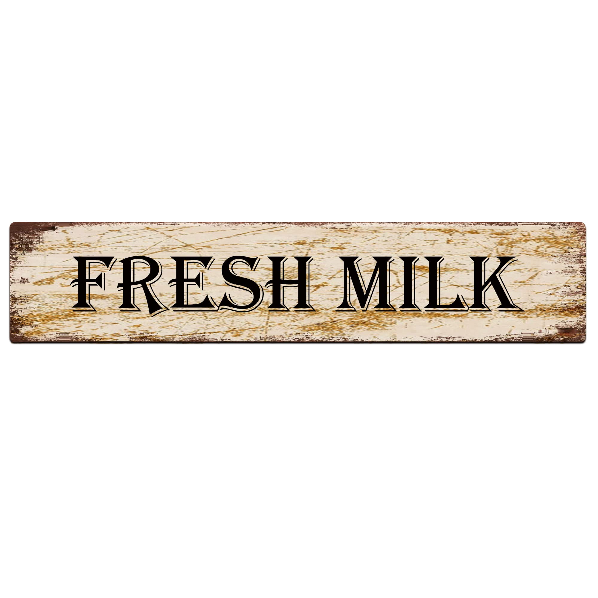 Fresh Milk Retro Tin Signs Aluminum Metal Sign for Kitchen Home Garden Wall Bar Cafe Decor 4x16 Inch