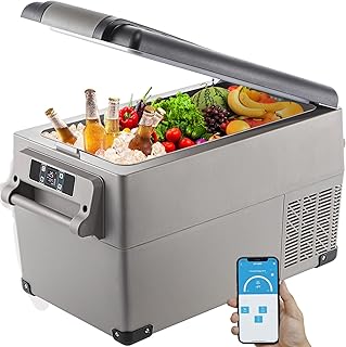 VEVOR Glacière Électrique Voiture, 35 L, Réfrigérateur Portable à Compression, Mini Frigo, 69,3x34,5x38,1 cm, Mini Congélateur avec Écran LCD Numérique -20 à 20 ℃ pour Maison/Voiture/Camping