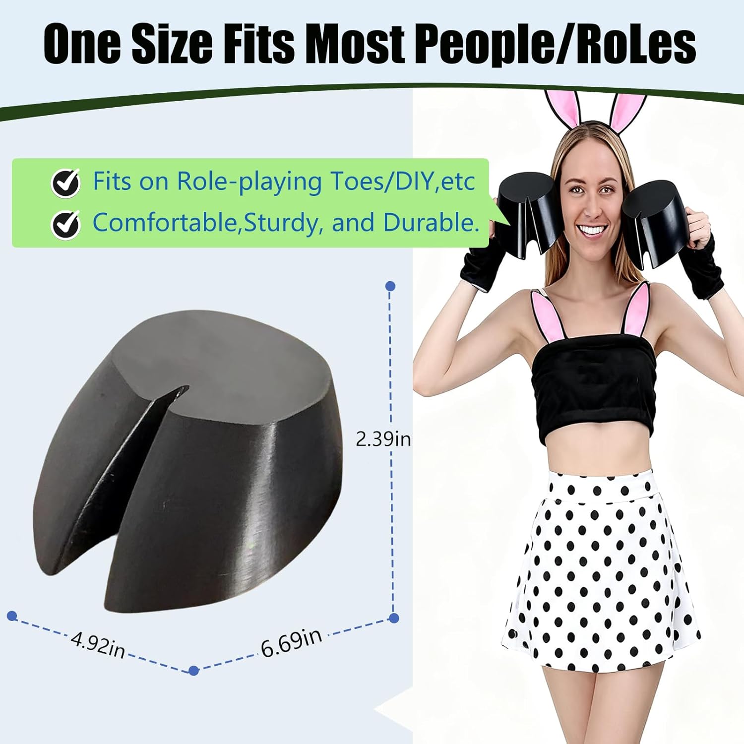 2pcs Hoof Shoes Cosplay,DIY is Possible,Making Them for Furry Parties,Cosplay conventions,Themed photoshoots,and More. Black
